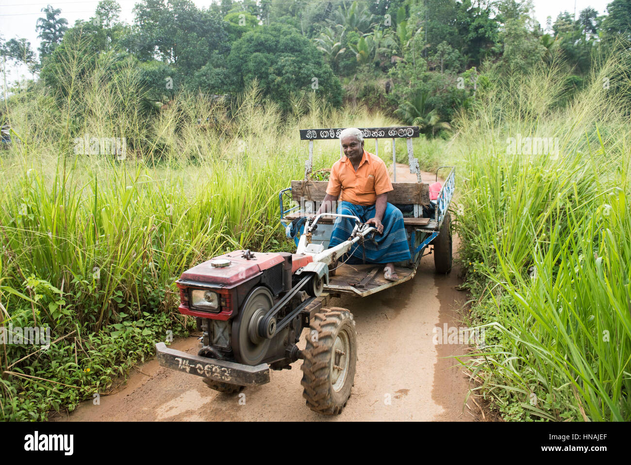 Farmer driving his tractor, Deniyaya, Sri Lanka Stock Photo Alamy