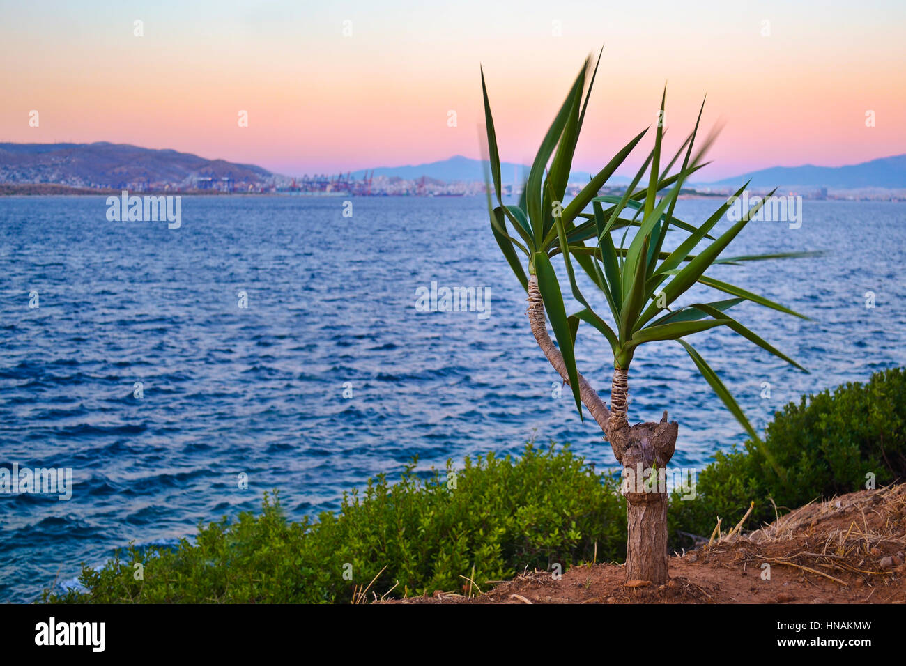 Salamis island greek sunset Stock Photo Alamy