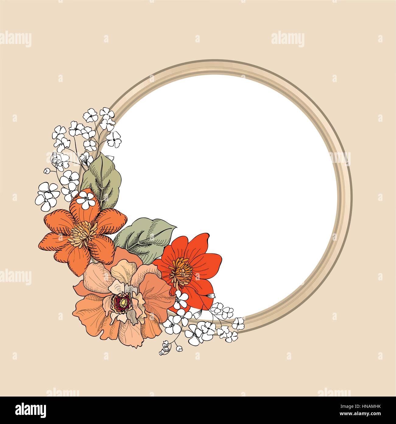 Flower frame. Floral vintage background in victorian style Stock Vector ...
