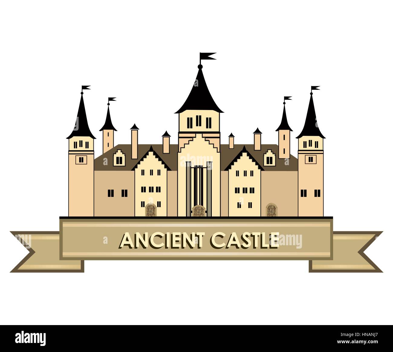 Old castle label. Retro vector logo. Stock Vector