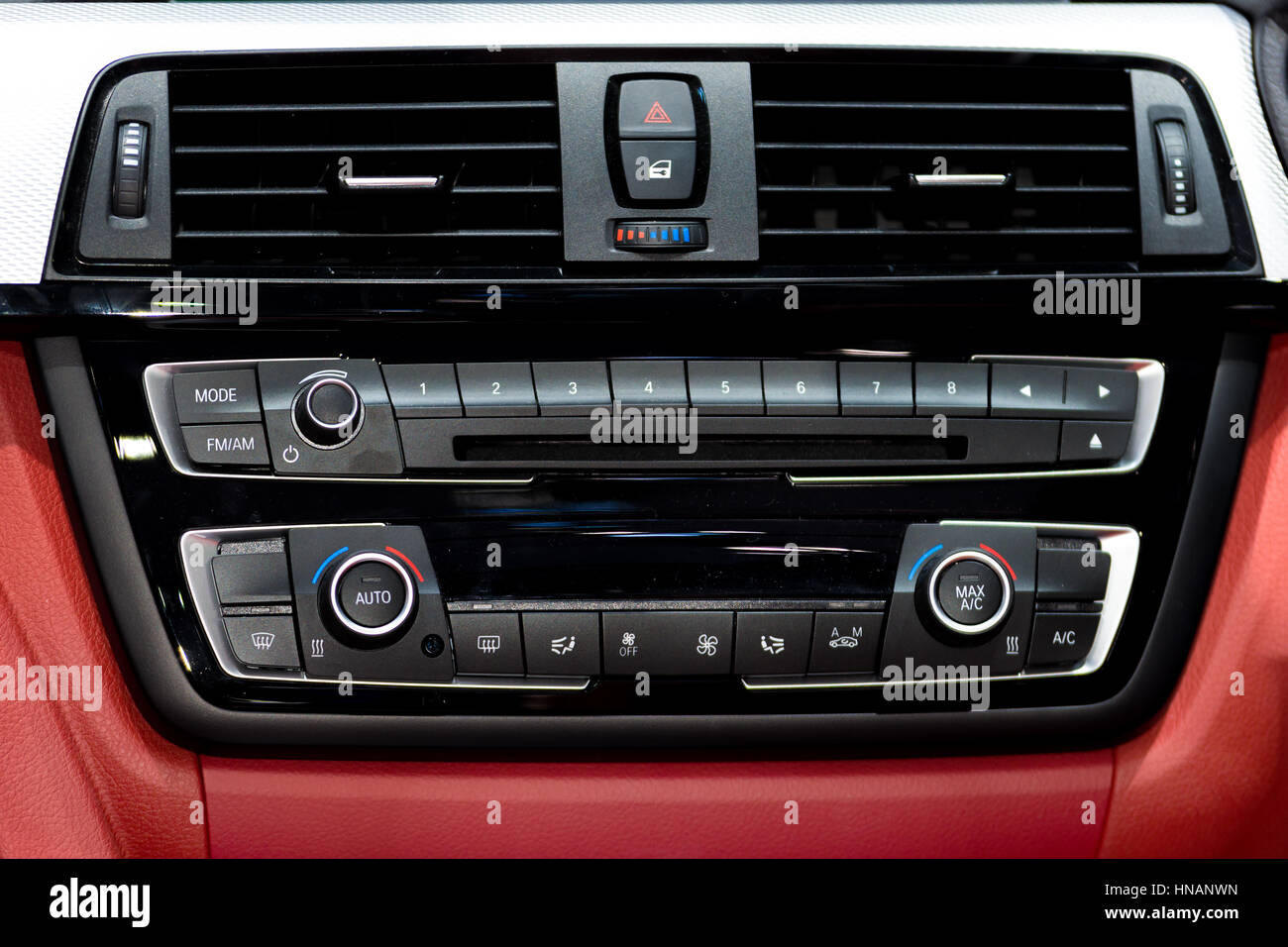 Car instrument panel console and stereo radio with air condition panel