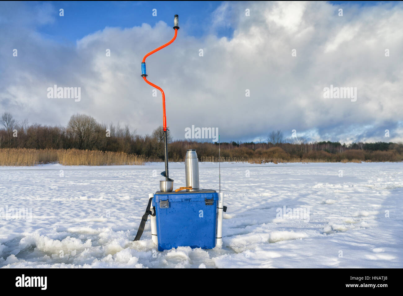 Tackles for ice fishing Stock Photo Alamy