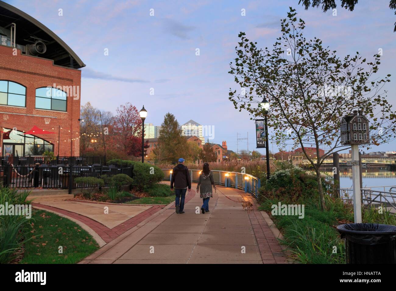 Riverfront on the Christina River, Wilmington, Delaware, USA Stock