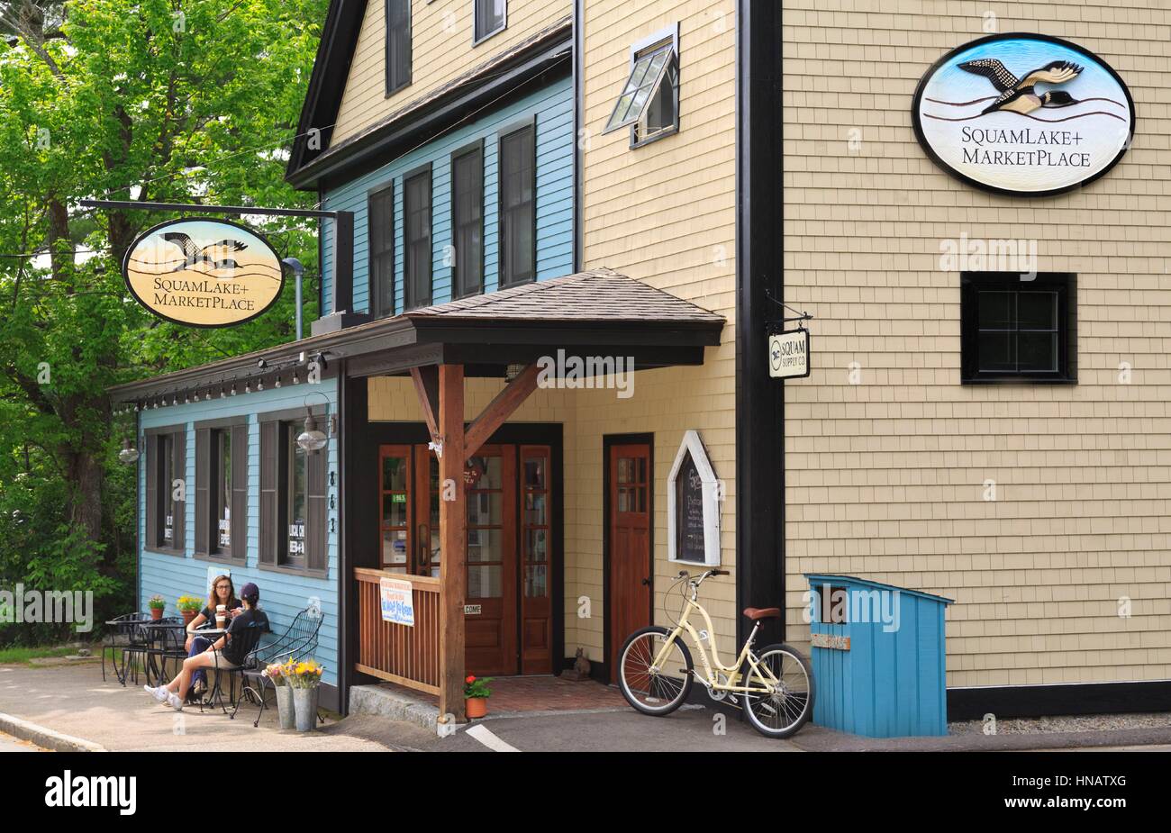 General Store with outdoor seating, Holderness, NH, USA Stock Photo Alamy