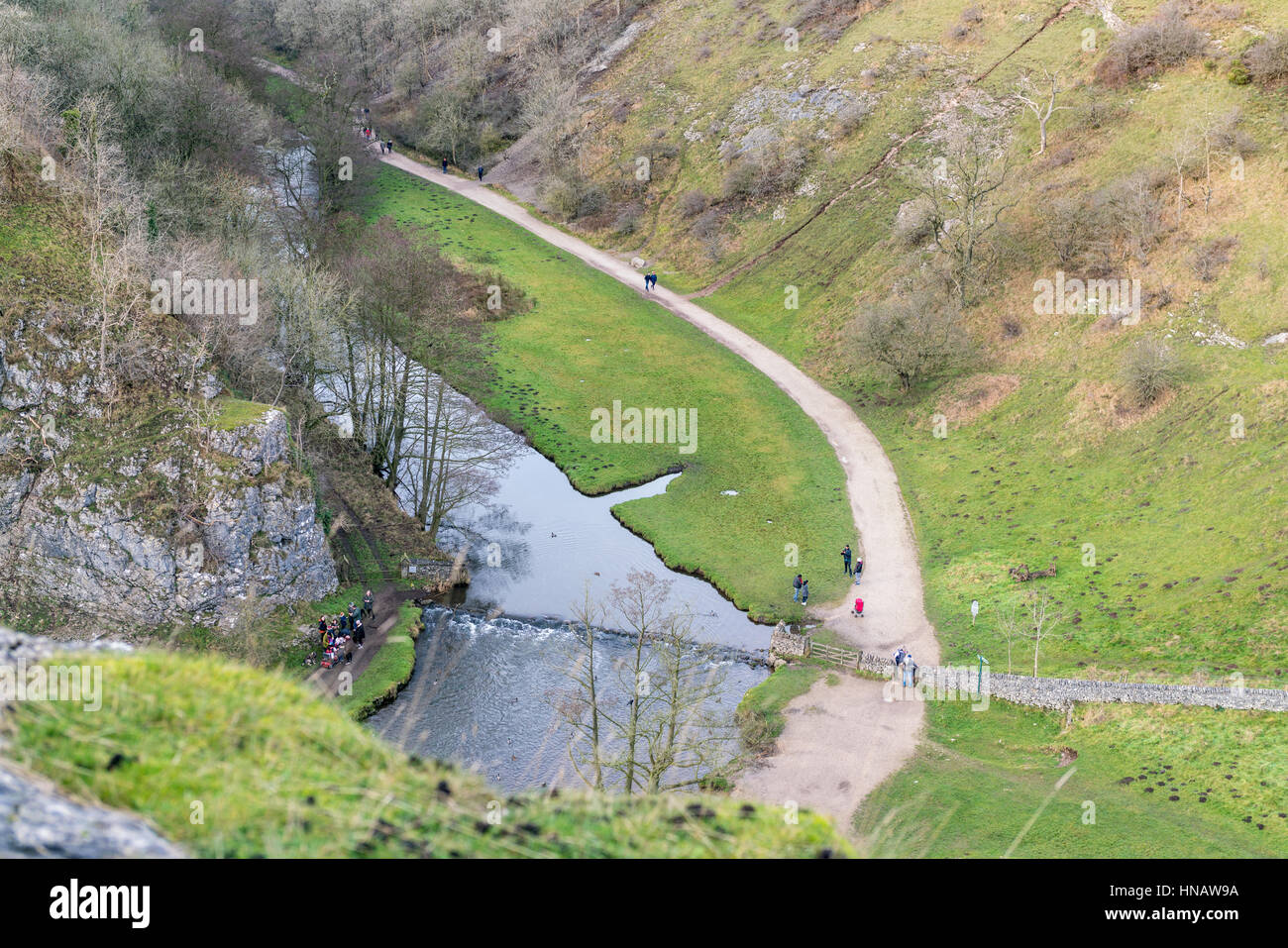 THORPE CLOUD, PEAK DISTRICT, UK DECEMBER 27 2016 Looking down from