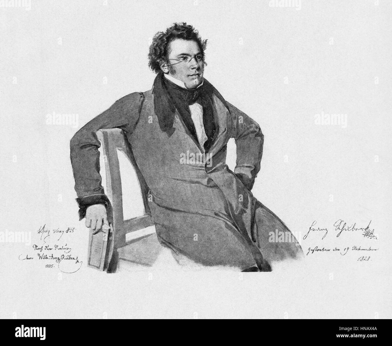 FRANZ SCHUBERT COMPOSER (1825) Stock Photo