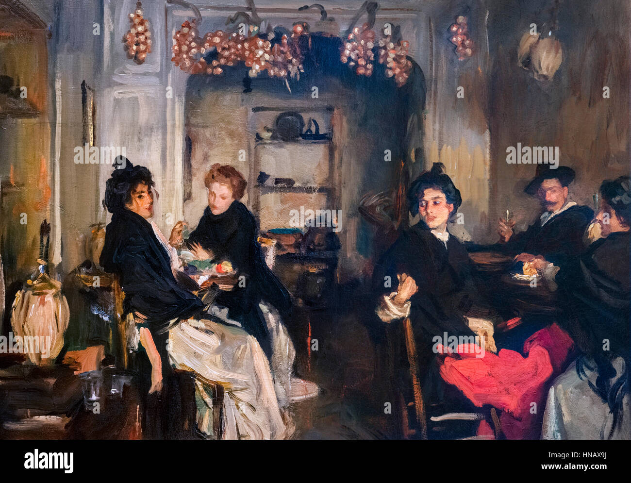 John Singer Sargent, painting. 'Venetian Tavern' by John Singer Sargent (1856-1925), oil on canvas, c.1902. Stock Photo