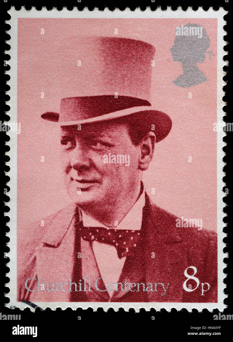 UNITED KINGDOM - CIRCA 1974: British Used Postage Stamp showing Sir Winston Churchill Stock Photo