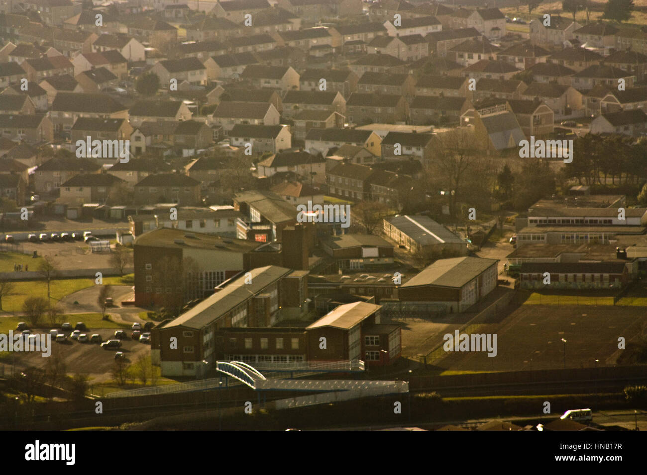 Bird's Eye View of Sandfields Comprehensive. Stock Photo