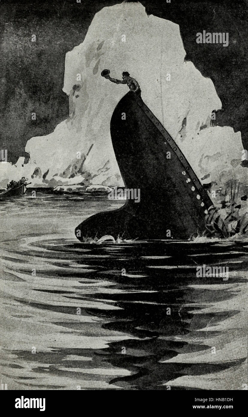 The noblest way for a man to die is when he dies for man, Titanic sinking Stock Photo