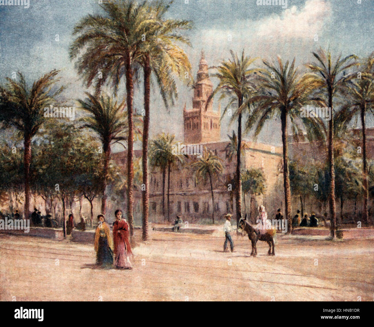 Plaza de San Fernando, Seville, Spain, circa 1900 Stock Photo