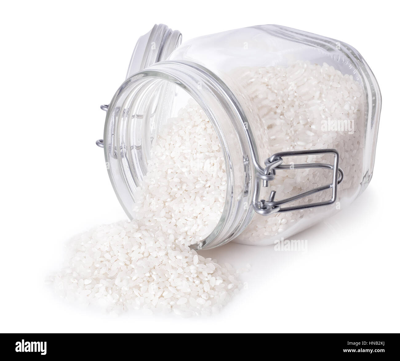 rice in glass container Stock Photo Alamy