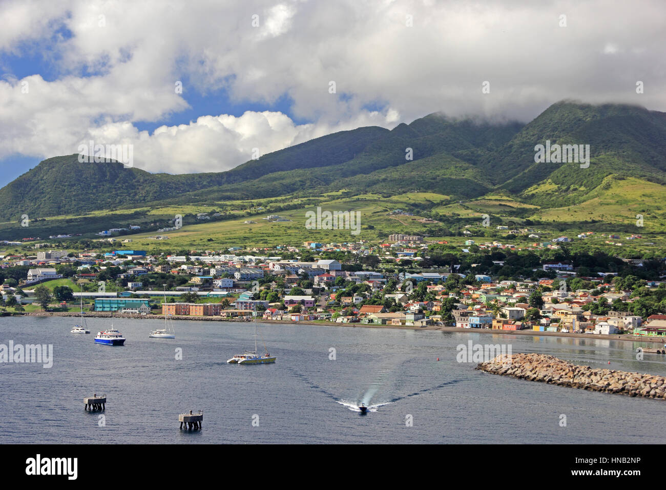 Basseterre Bay and Marina, Basseterre, St Kitts Stock Photo