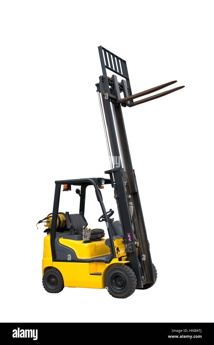 Forklift freight. Loading machine. Material handling machine for