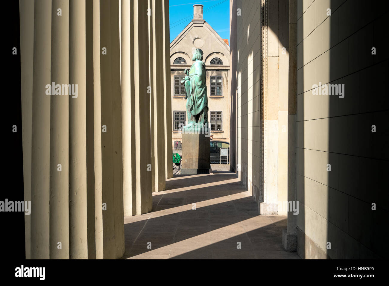 Statue of King David by the Copenhagen Cathedral Stock Photo