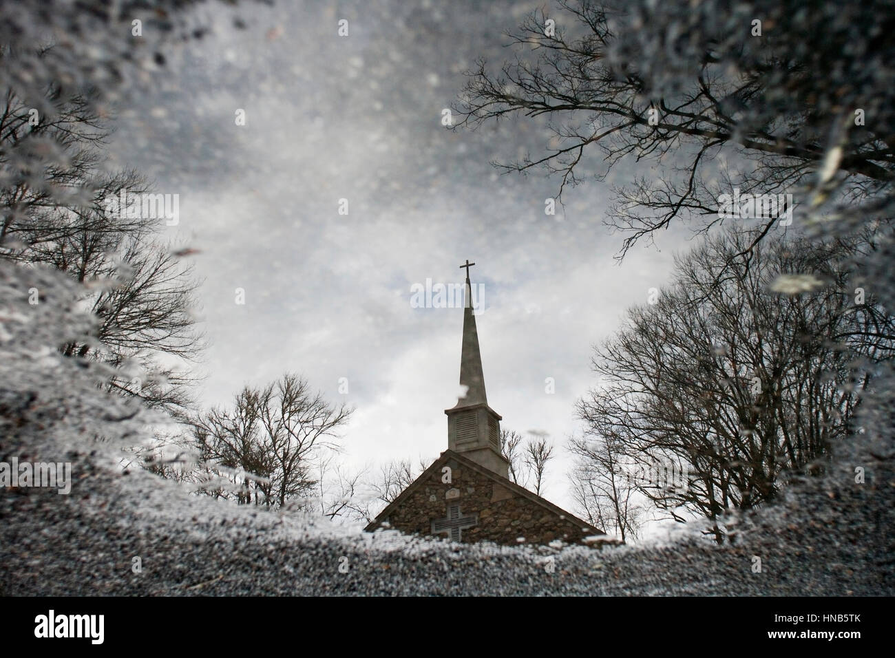 Reflection of English Chapel Methodist Church Pisgah National Forest