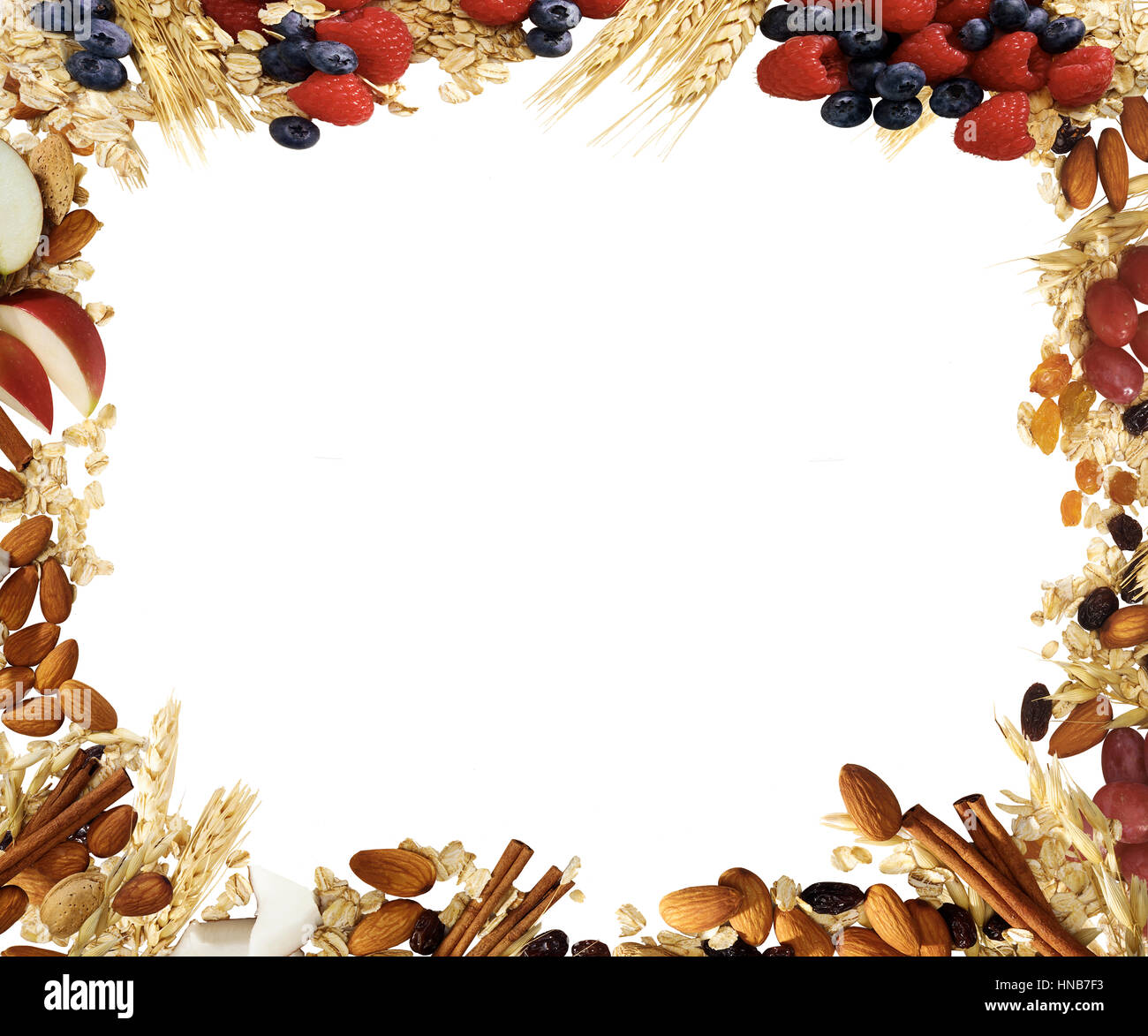 Fruit Nut Berry Border Stock Photo Alamy