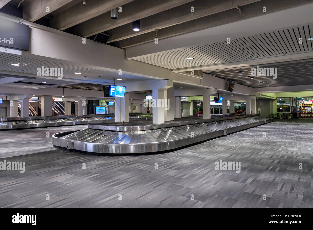 Empty Airport Luggage Area Stock Photo