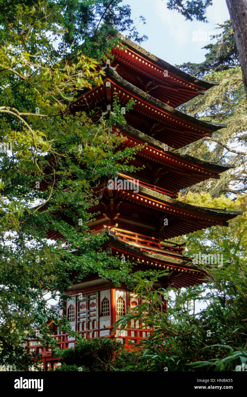 San Francisco, California - Pagosa, Japanese Tea Garden, Golden Gate Park. Stock Photo