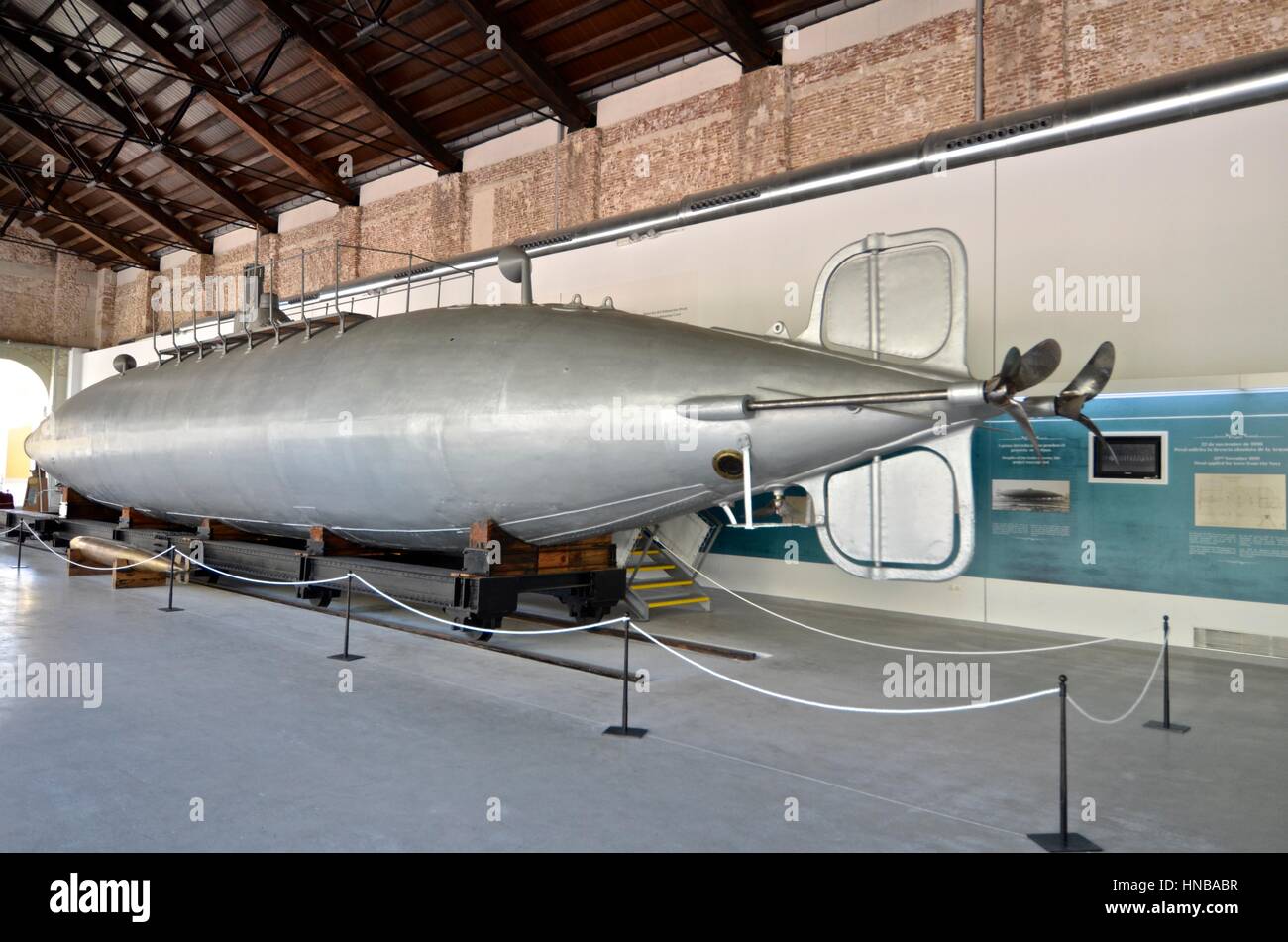 World's first electric battery-powered submarine built by Isaac Peral Stock  Photo - Alamy