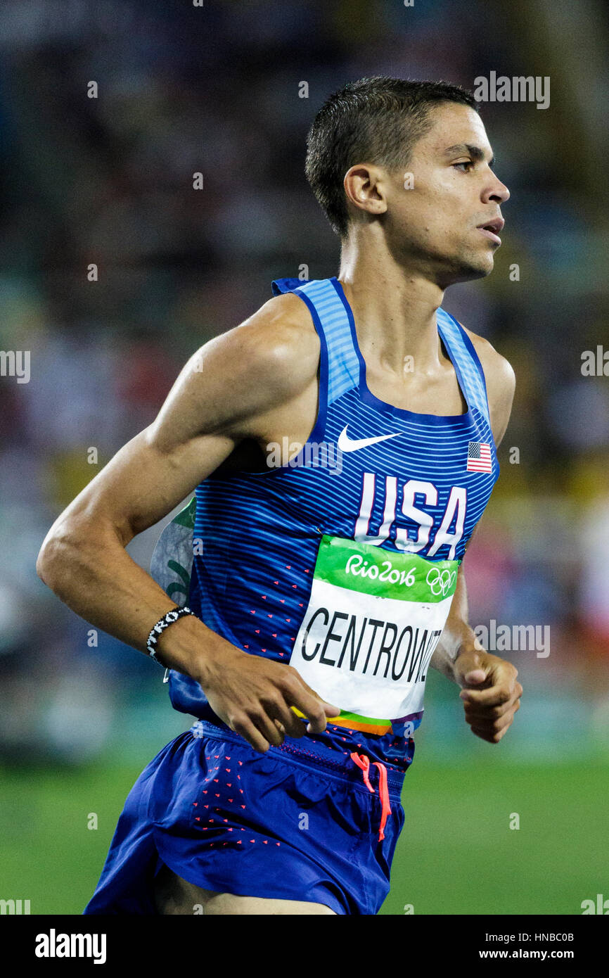 Rio de Janeiro, Brazil. 18 August 2016.  Athletics, Matthew Centrowitz (USA)  competing in the men's 1500m semi-final at the 2016 Olympic Summer Games Stock Photo