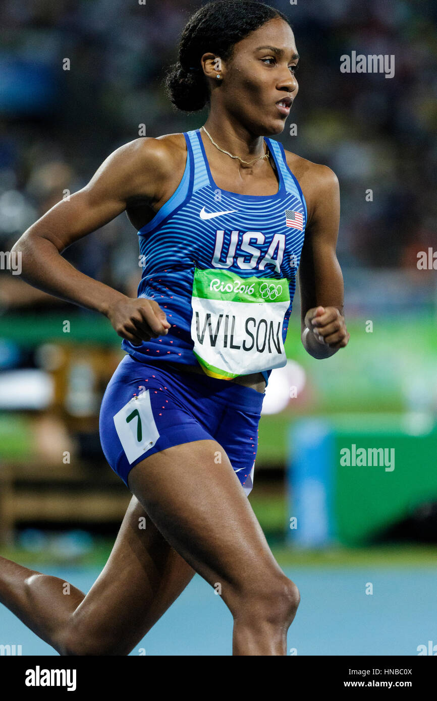 Rio de Janeiro, Brazil. 18 August 2016. Athletics, Ajee Wilson (USA ...