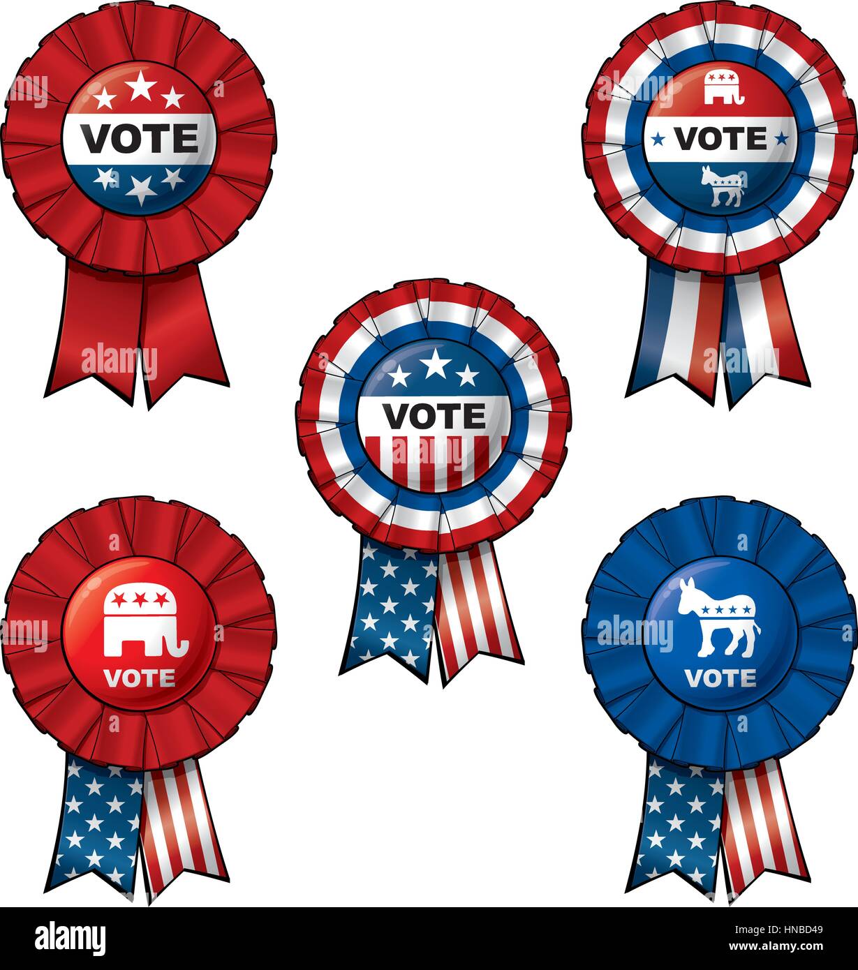 Set of 5 interchangeable Ribbons and Buttons on 