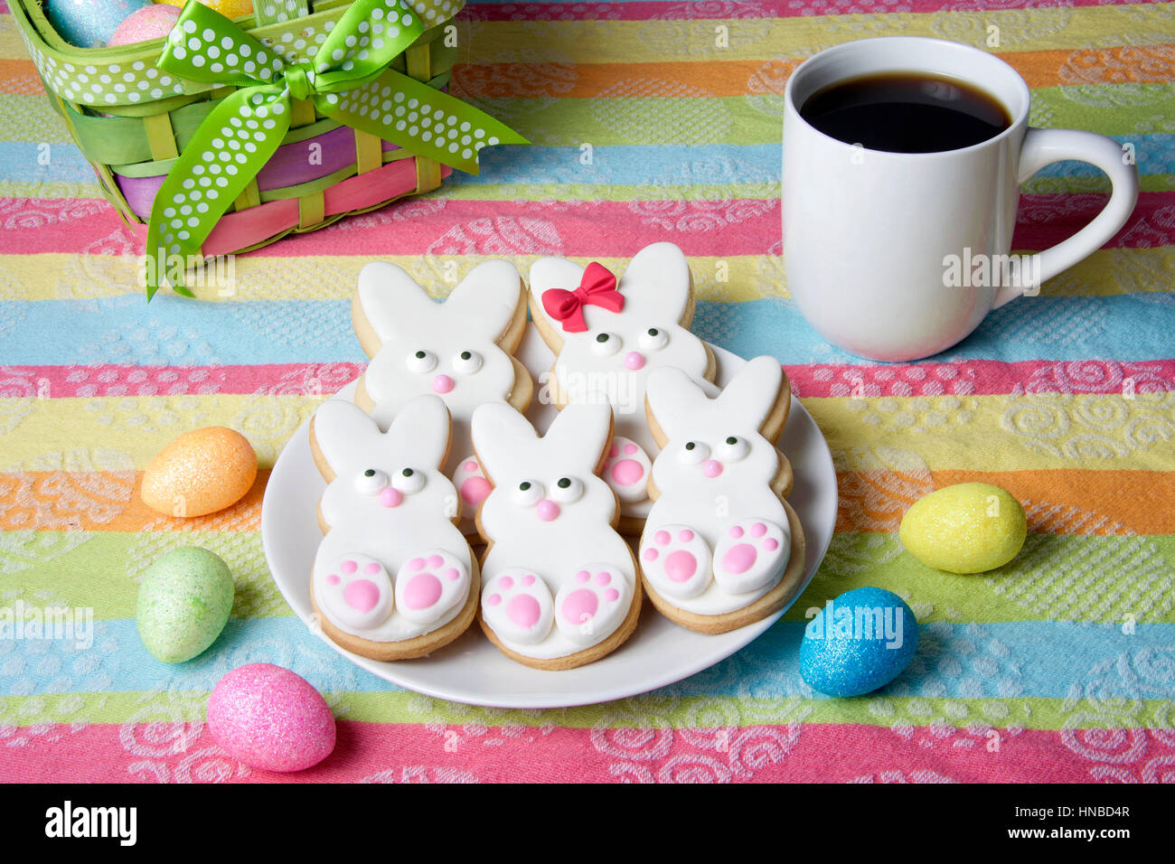 Easter Bunny Sugar Cookies homemade covered in home made marshmallow fondant, decorated with