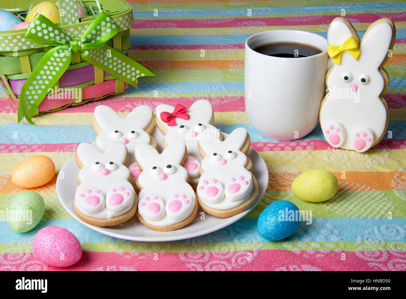 Easter Bunny Sugar Cookies homemade covered in home made marshmallow fondant, decorated with