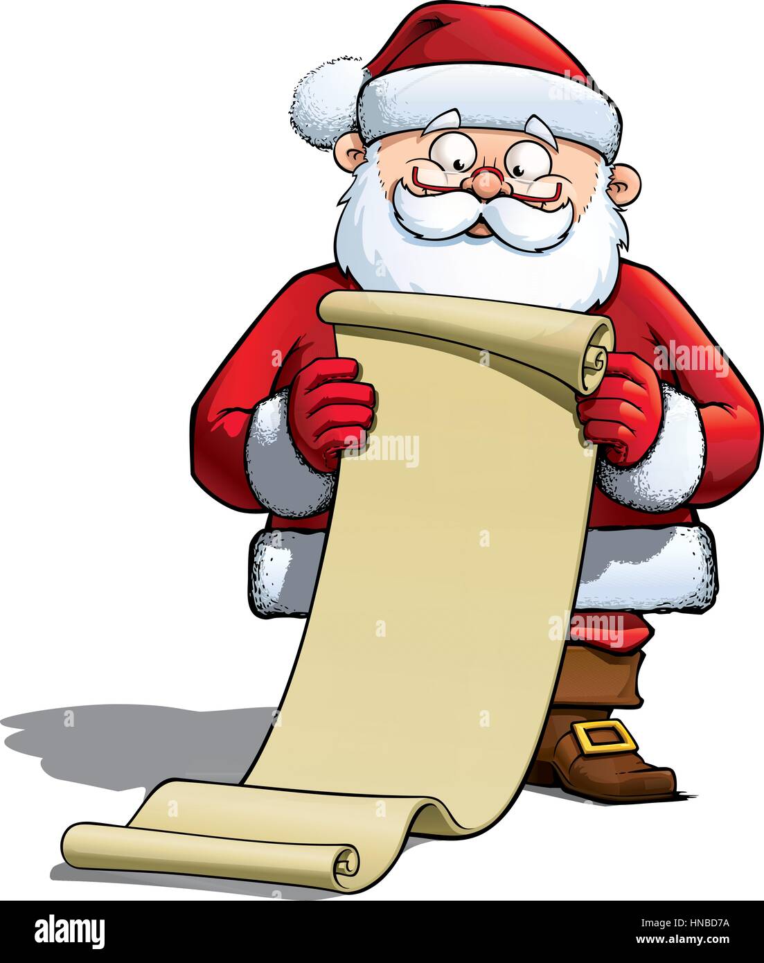 Santa holding a gift list. Top quality 28 Mpxl JPG preview. Stock Vector