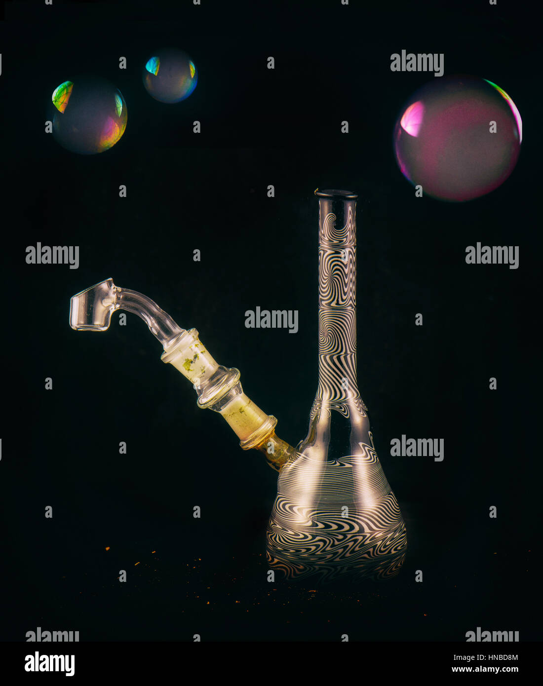 A glass water pipe for smoking weed, isolated on transparent background,  PNG Stock Illustration