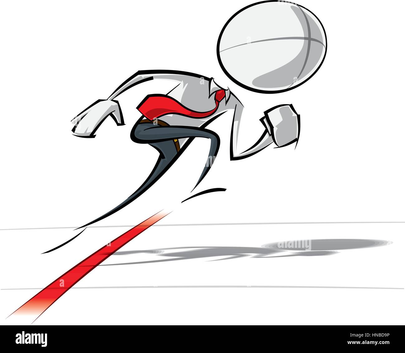 Sparse vector illustration of a of a generic Business cartoon character starting a race. Stock Vector