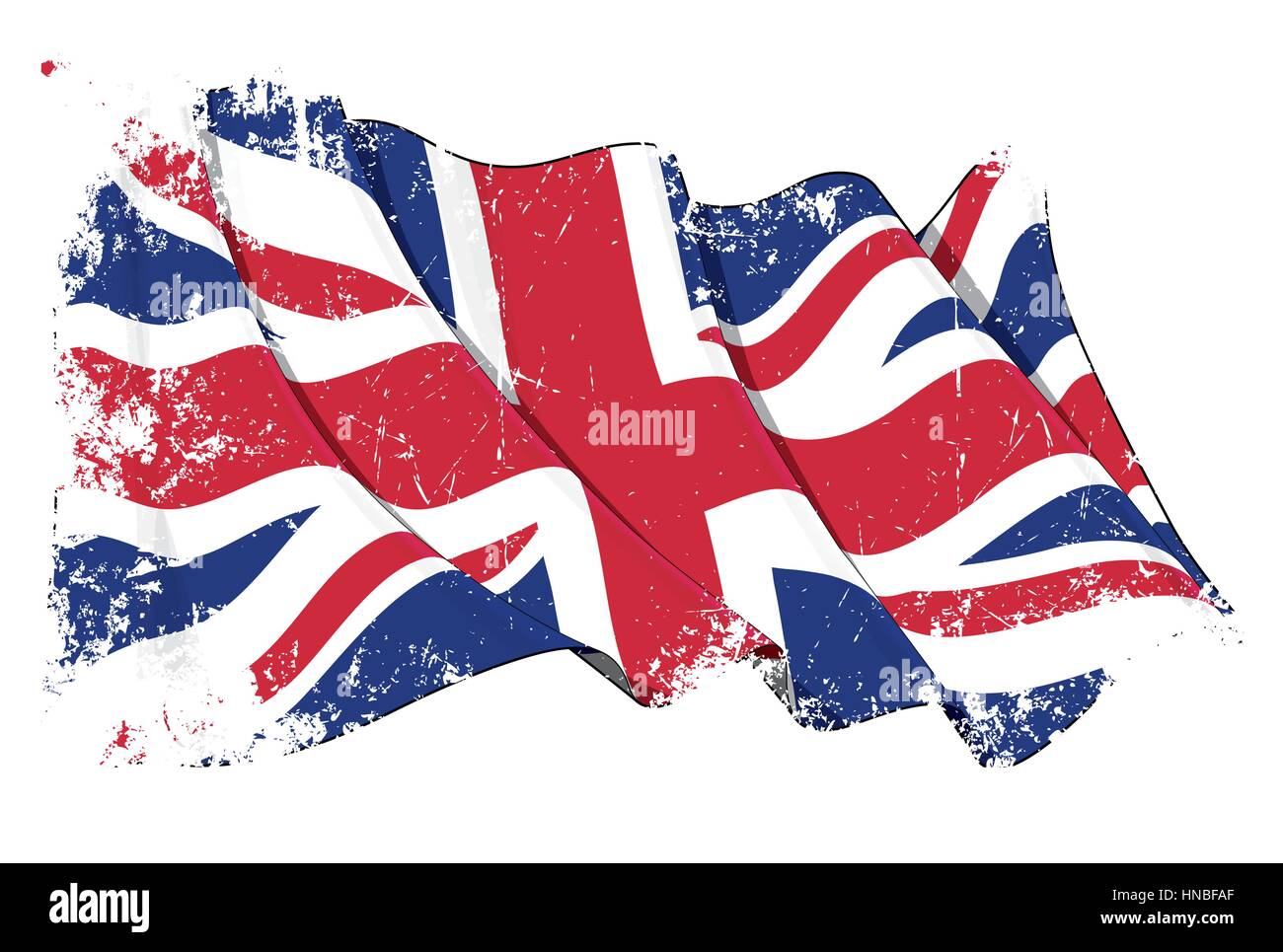 Download Grunge illustration of a waving UK flag against white ...