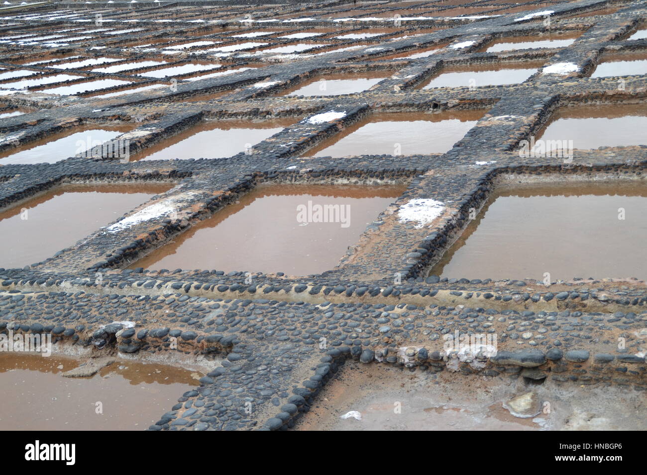 A saltern, also known as a salt works, in Caleta de Fuste, Fuerteventura,  Canary islands Stock Photo - Alamy