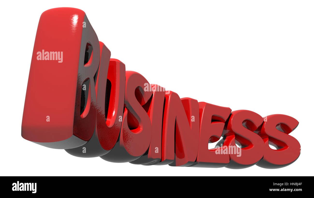 Business three-dimensional write in red letters on white background Stock Photo