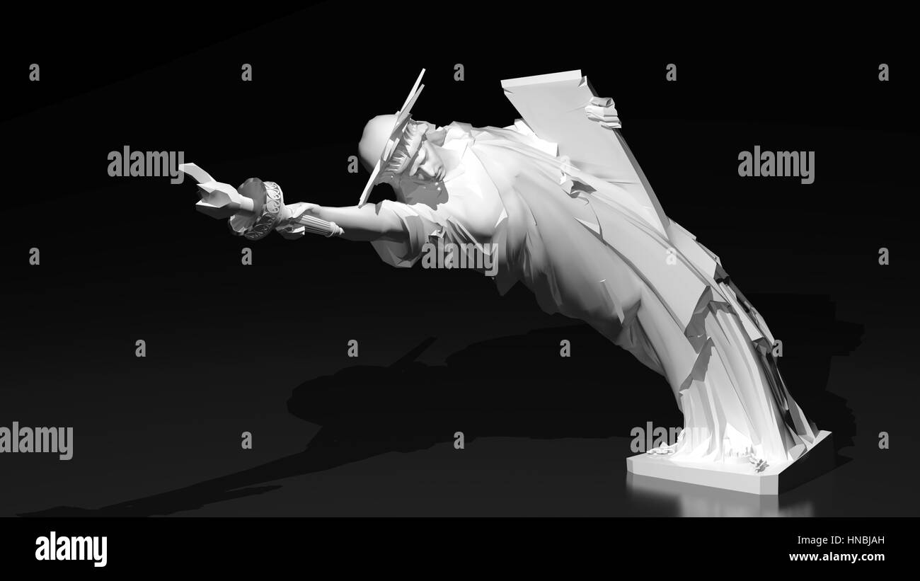 Liberty statue bent down Stock Photo Alamy