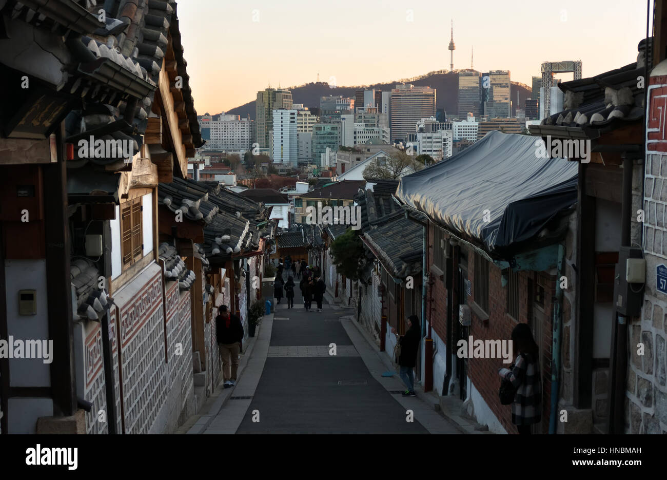 Bukchon Hanok Village, a Korean traditional village in Seoul, South ...