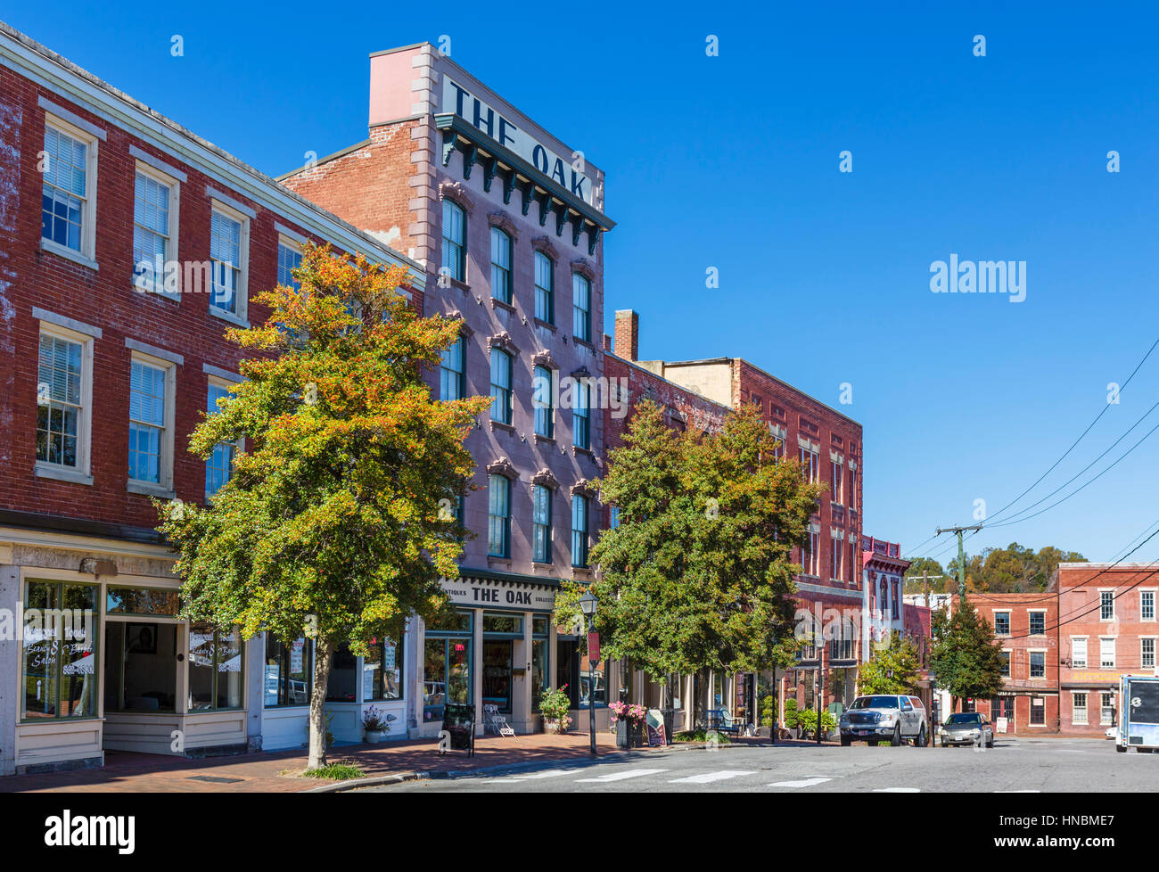 Petersburg, Virginia, USA. Historic buildings in the downtown area of Petersburg, site of the American Civil War siege. Stock Photo