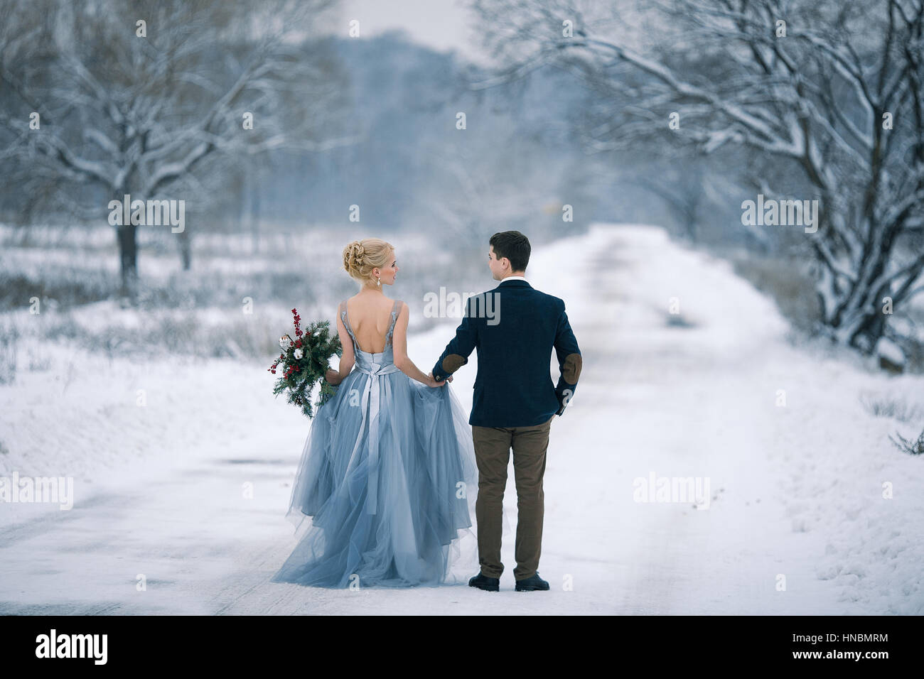 Bride and groom back view hi-res stock photography and images - Alamy