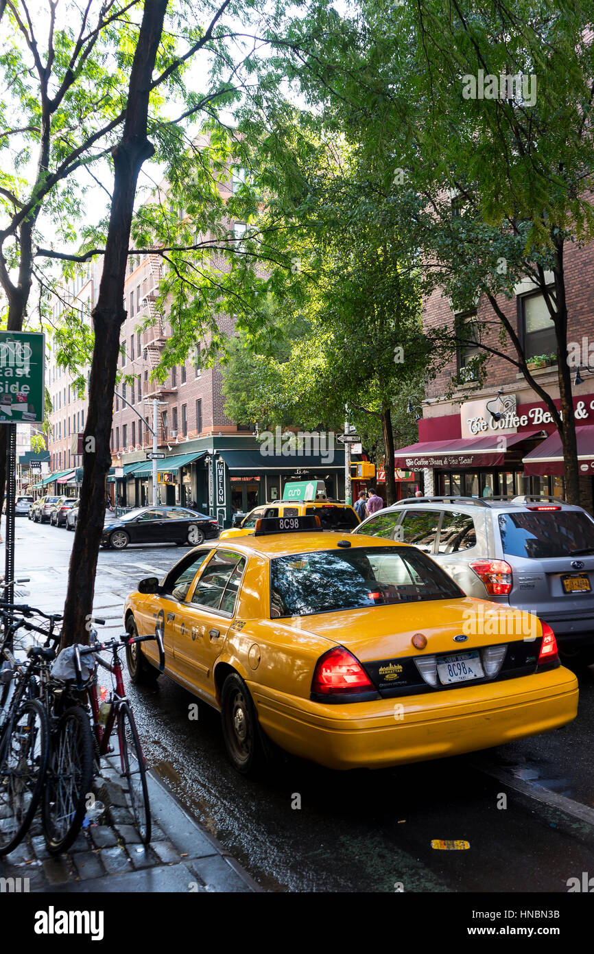 New York city yellow taxi. Manhattan. New York. USA. Stock Photo