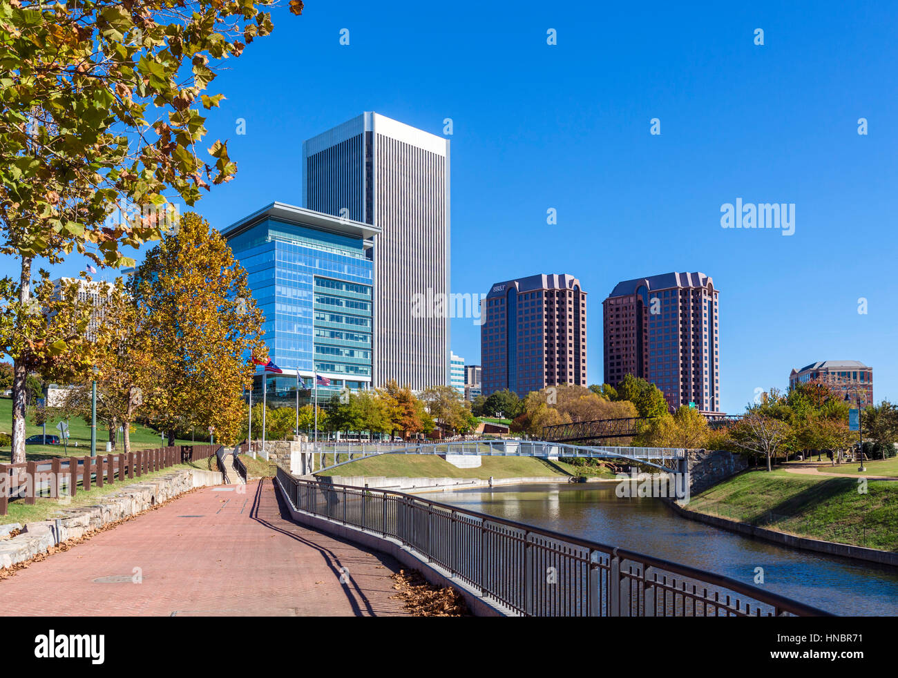 Richmond Skyline and the Canal Walk near Historic Tredegar, with Brown