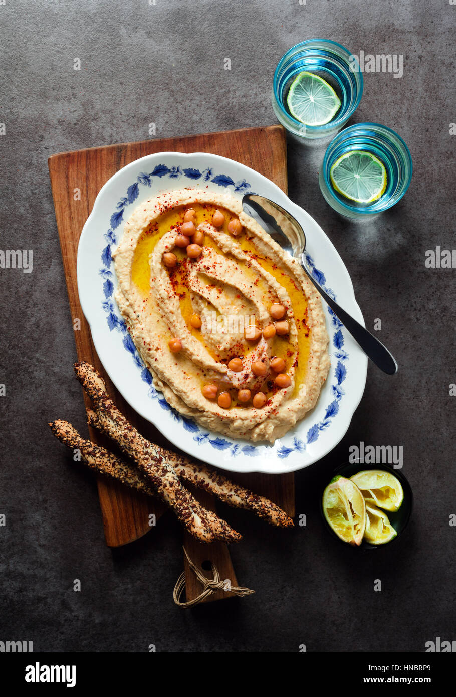 Breadsticks and hummus hires stock photography and images Alamy
