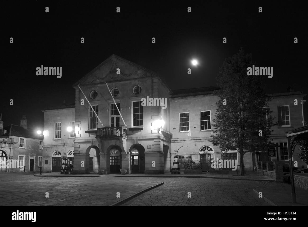 The Guildhall at night, Wells City, Englands smallest City, Somerset ...