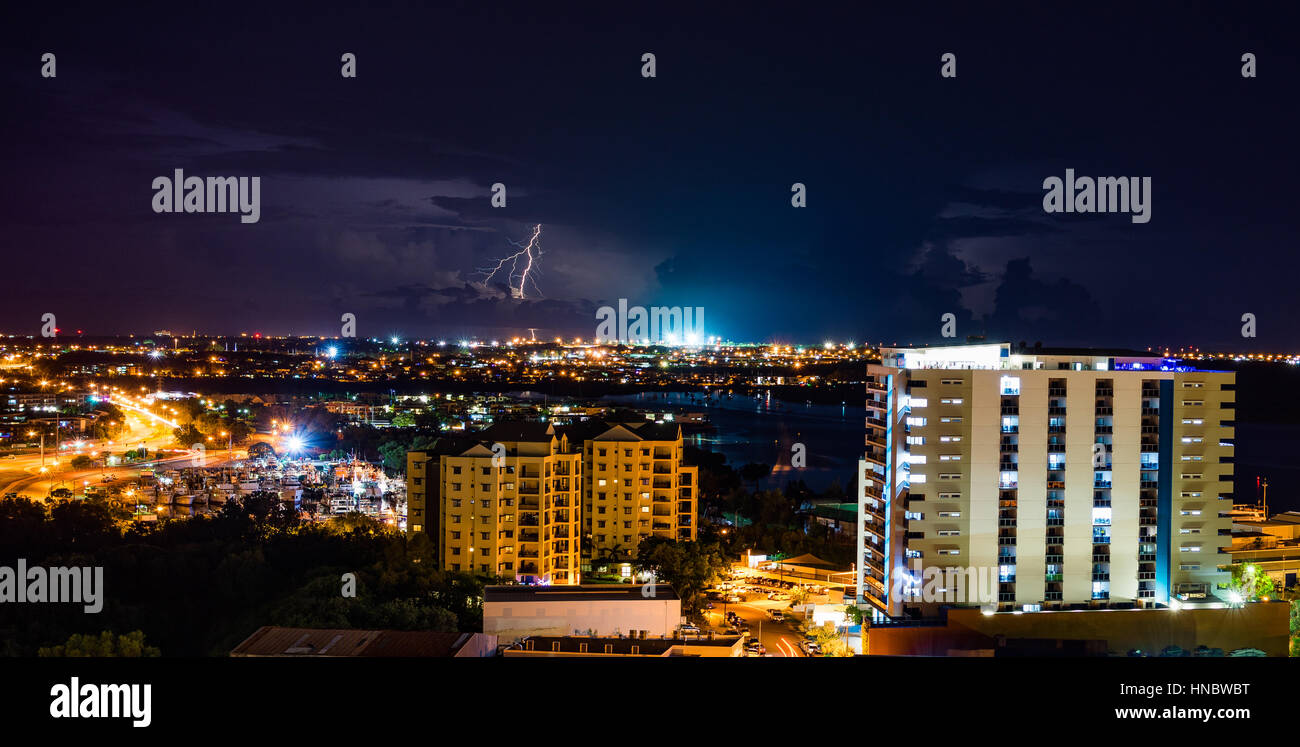 Lightning storm at night, Darwin, Northern Territory, Australia Stock Photo