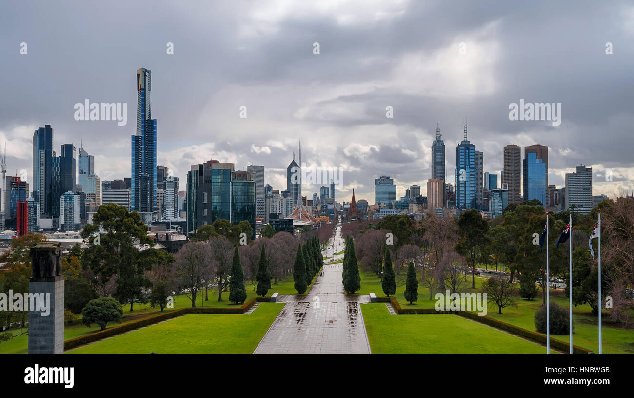 City Skyline, Melbourne, Victoria, Australia Stock Photo
