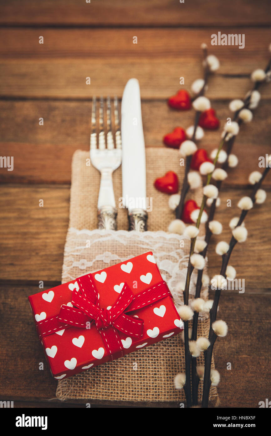 Valentine's Day place setting Stock Photo Alamy