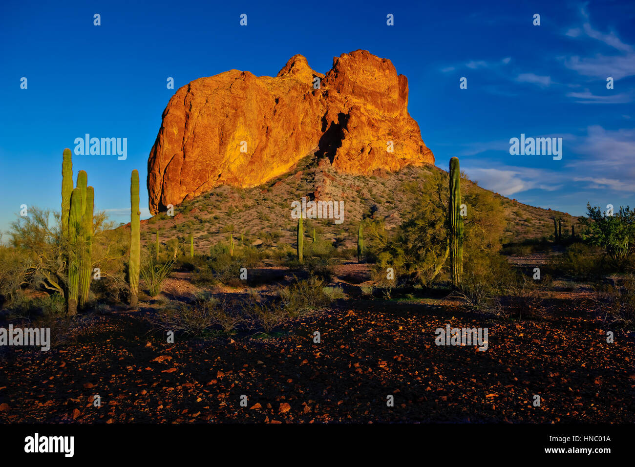 Courthouse Rock, Eagletail  mountain Wilderness, Arizona, United States Stock Photo