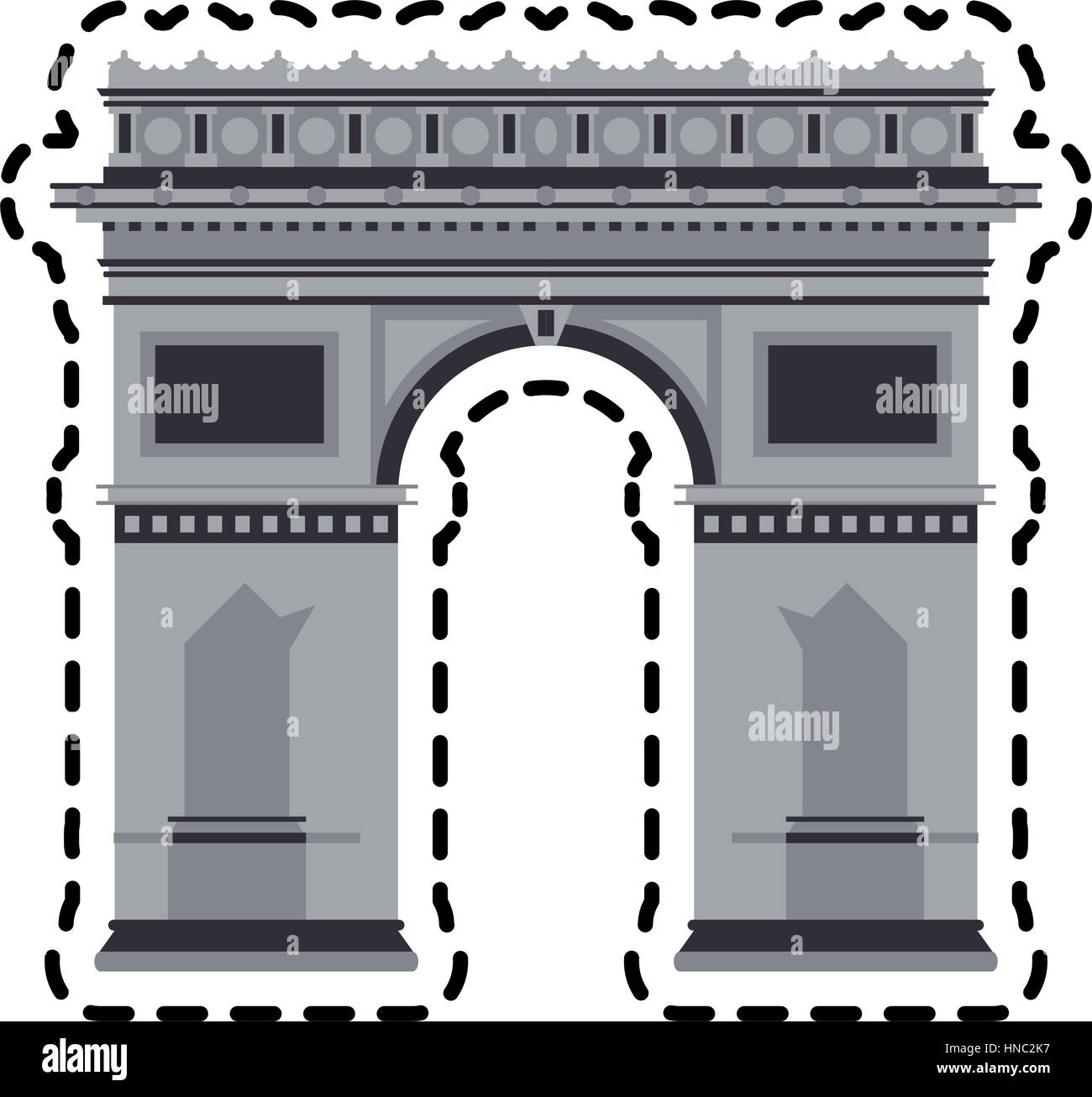 arc of triomphe icon over white background. colorful design. vector ...