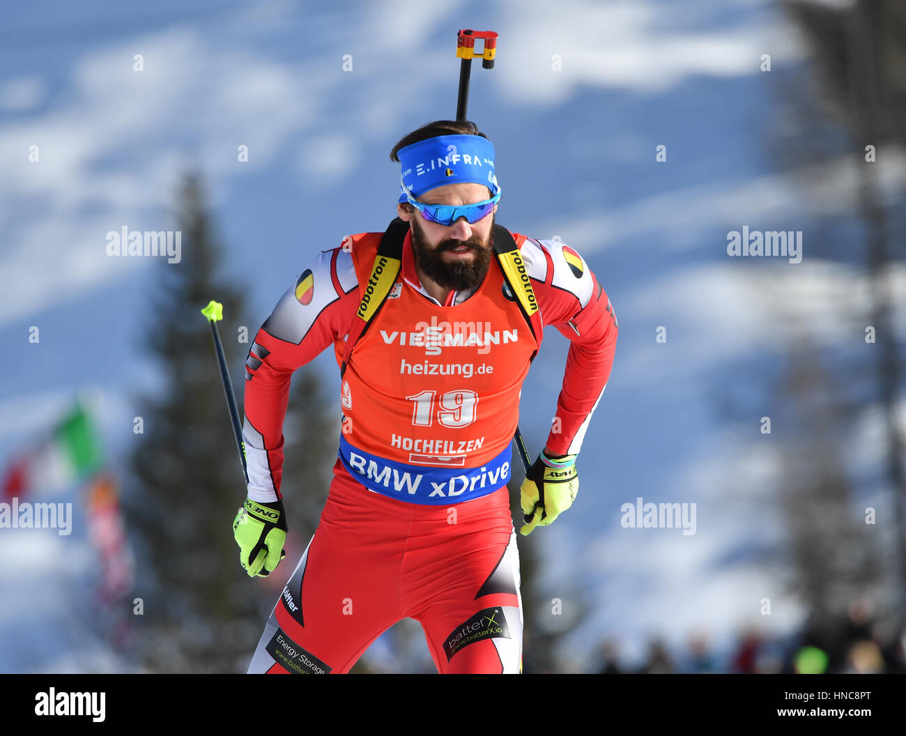 Hochfilzen, Austria. 11th Feb, 2017. Michael Roesch from Belgium in ...
