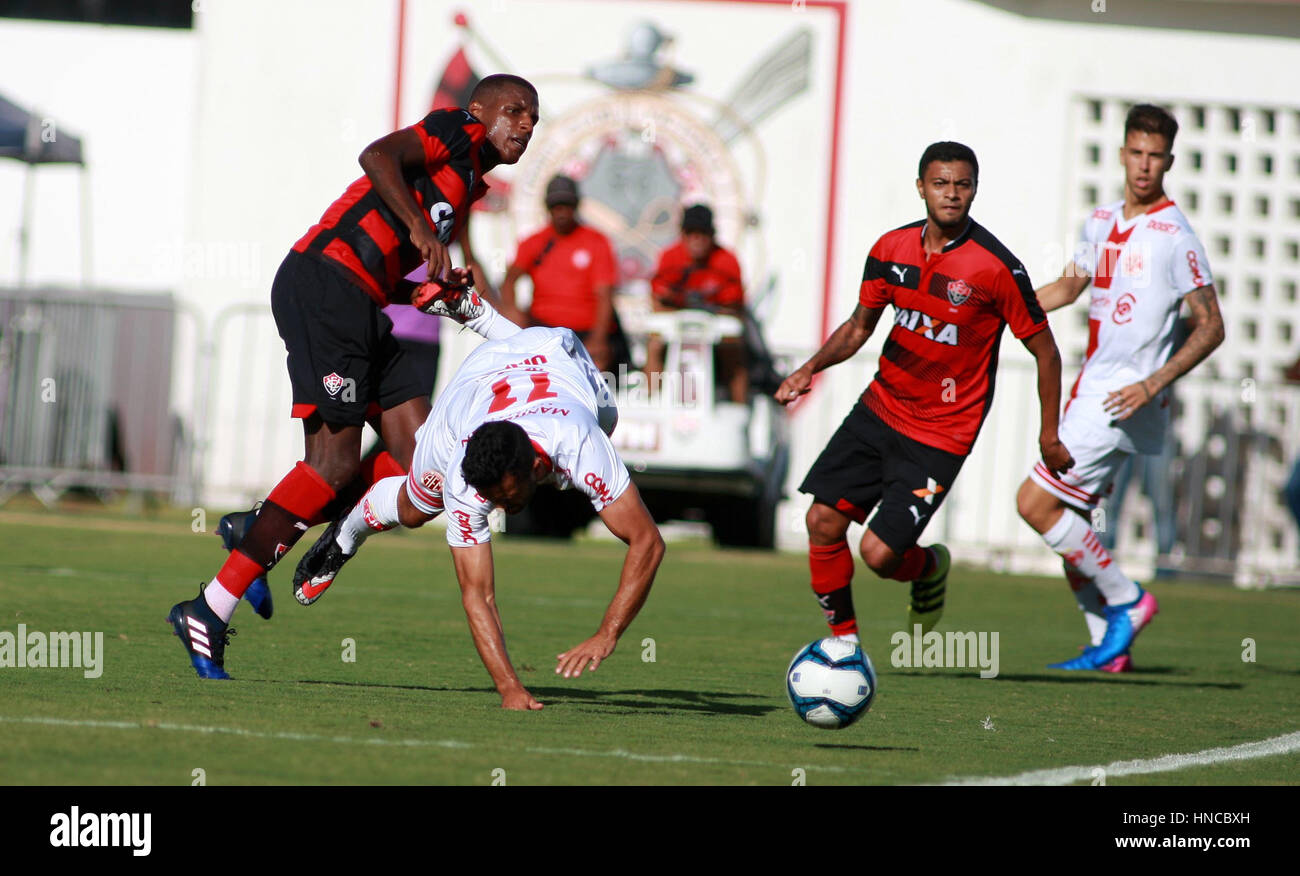 Salvador, Brazil. 11th Feb, 2017. Bruno Ramires, player of Vitoria, during the match between Victory x America RN, game valid by the Northeast Cup, held in Barradão. Credit: Edson Ruiz/FotoArena/Alamy Live News Stock Photo